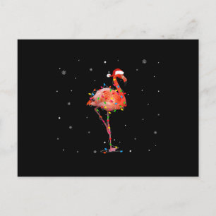 Funny Flamingo Christmas Light Apparel Cute Xmas Postcard