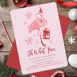 Funny Flamingo Christmas Party Invitation<br><div class="desc">Capture the essence of the holiday season with our custom tropical flamingo Christmas holiday party invitation,  adorned with modern whimsical design and a fun message to create a festive and inviting design,  perfect for spreading holiday cheer and welcoming guests to your warm and festive home.</div>