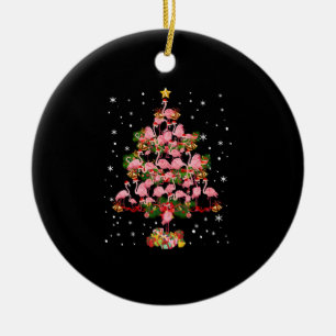 Funny Flamingo Christmas Tree Christmas Flamingo Ceramic Ornament