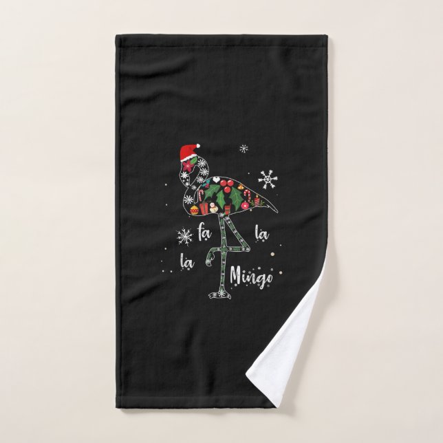 Funny Flamingo Christmas Xmas Hand Towel (Hand Towel)