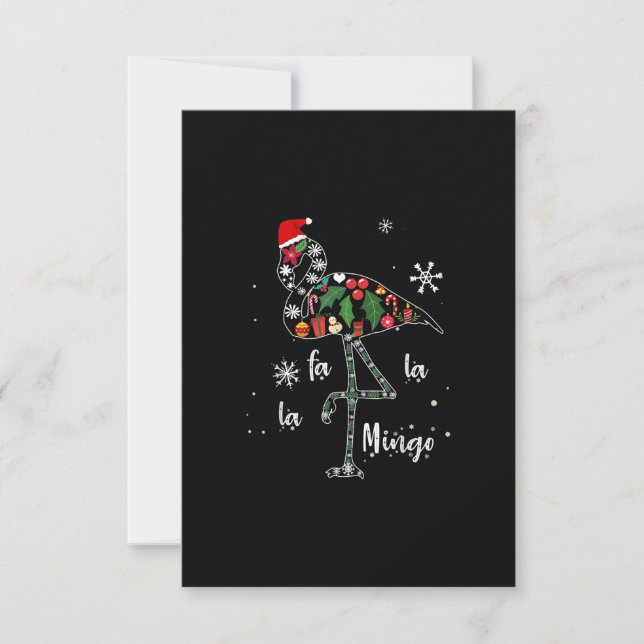 Funny Flamingo Christmas Xmas RSVP Card (Front)
