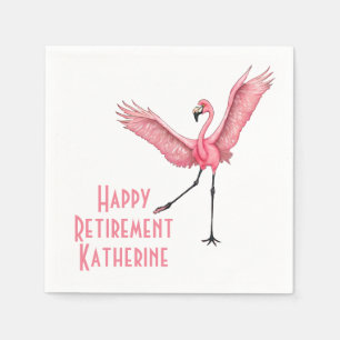 Funny Flamingo Custom Retirement Party  Napkin