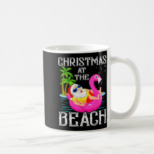 Funny Flamingo Float Santa Claus Christmas At The Coffee Mug