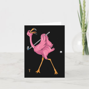 Funny Flamingo Golfing Flamingo Golf Flamingo Play Card