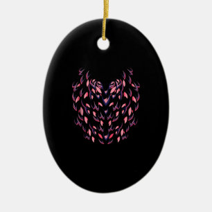 Funny Flamingo Halloween Simple Pink Bird Body Ceramic Ornament