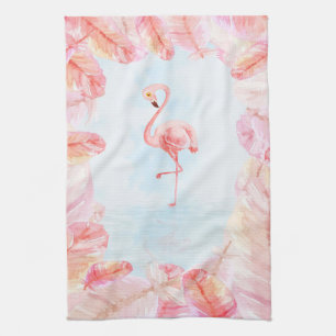 Funny Flamingo Lovers Flamingo Feather Print Art Kitchen Towel