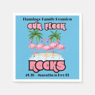 Funny Flamingo Our Flock Rocks Napkin