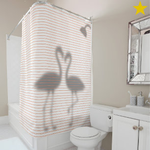 Funny Flamingo Shadow Pink Stripe