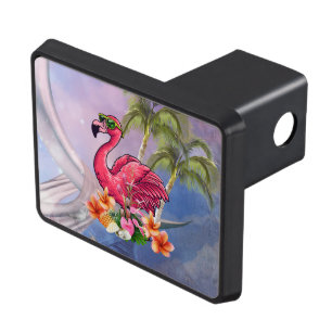 Funny flamingo trailer hitch cover