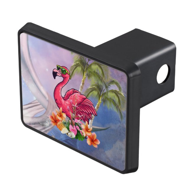 Funny flamingo trailer hitch cover (Top Right)