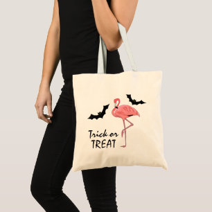 Funny Flamingo Vampire Bats Trick or Treat Tote Bag