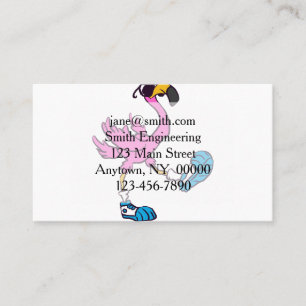Funny Flamingo with sunglasses choose back color Business Card