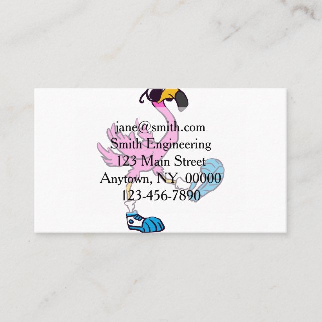 Funny Flamingo with sunglasses | choose back color Business Card (Front)