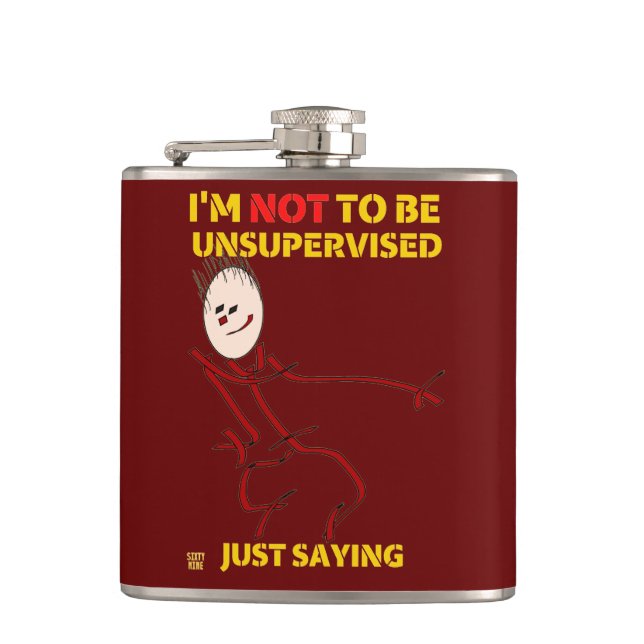funny flask  "UNSUPERVISED" (Front)