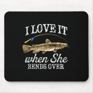 Funny Flathead Catfish Fishing Freshwater Fish Gra Mouse Pad