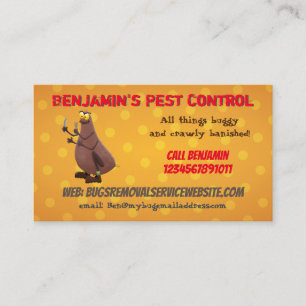 Funny flea insect pest control business business card