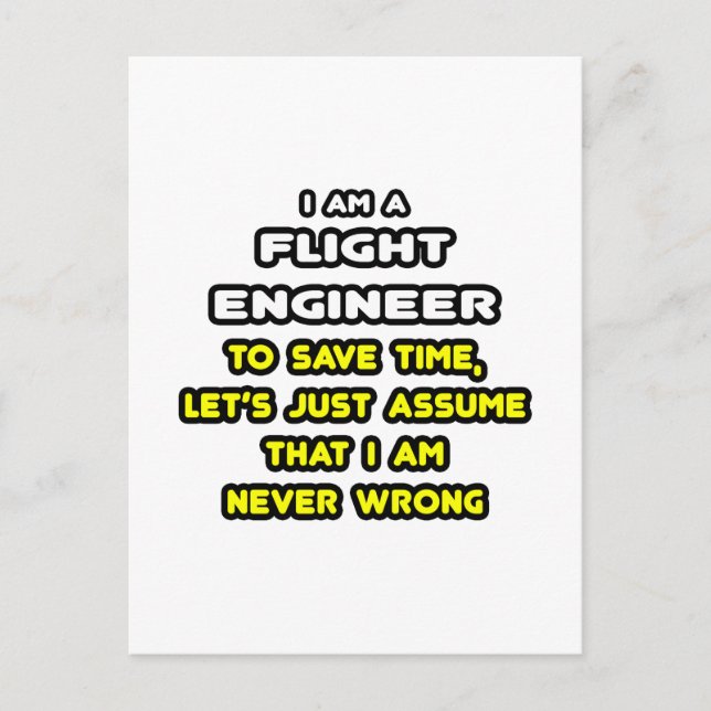 Funny Flight Engineer T-Shirts and Gifts Postcard (Front)