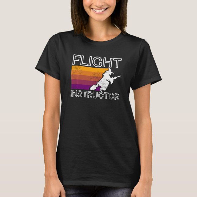 Funny Flight Instructor Pilot  Spooky Halloween Wi T-Shirt (Front)