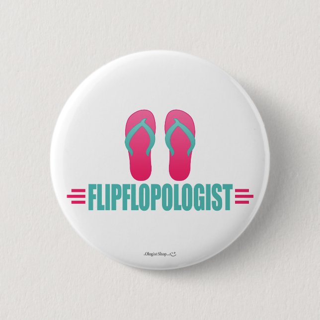 Funny Flip Flops 2 Inch Round Button (Front)