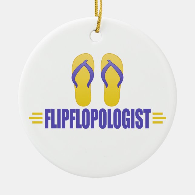 Funny Flip Flops Ceramic Ornament (Front)