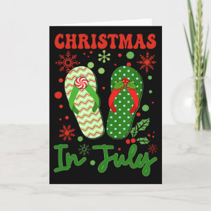 Funny Flip Flops Christmas In July Xmas Beach Vaca Card