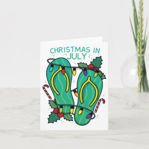 Funny Flip Flops Wreath Christmas In July Women Me Card