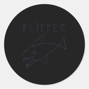 Funny Flipper Fish Die Sarcastic Graphic Classic Round Sticker