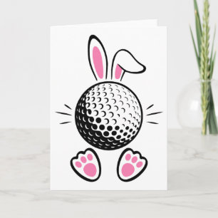 Funny Floppy Bunny Ears Golf Lovers Cute Rabbit Sp Card