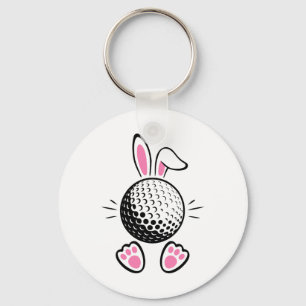 Funny Floppy Bunny Ears Golf Lovers Cute Rabbit Sp Keychain
