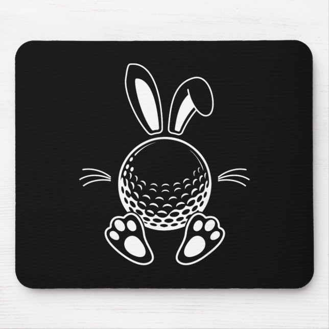 Funny Floppy Bunny Ears Golf Lovers Cute Rabbit Sp Mouse Pad (Front)