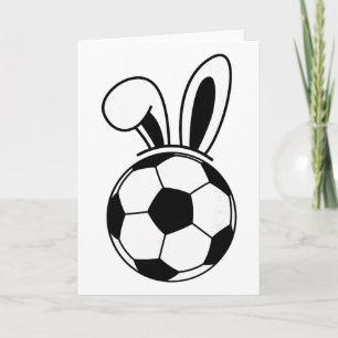 Funny Floppy Bunny Ears Soccer Lovers Cute Rabbit  Card