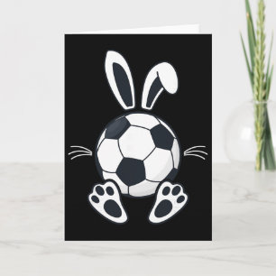 Funny Floppy Bunny Ears Soccer Lovers Cute Rabbit Card