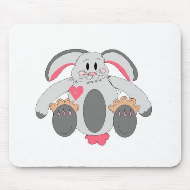 Funny Floppy Bunny Mouse Pad (Front)