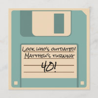 Funny Floppy Disc Outdated Party Invitation