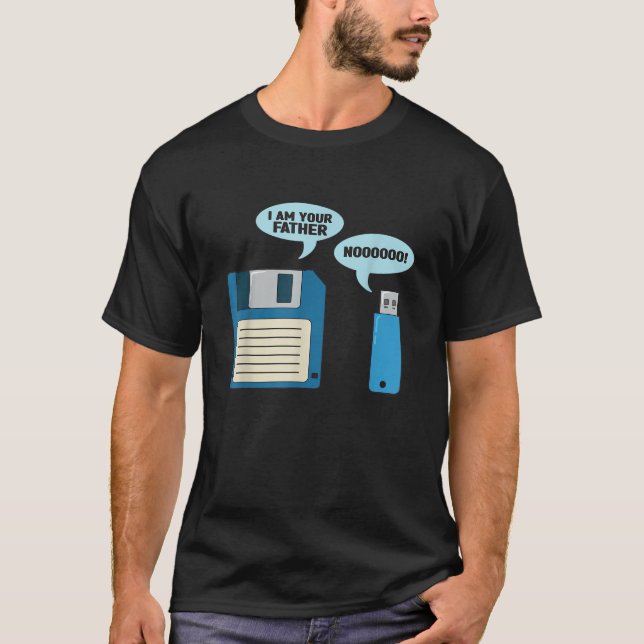 funny floppy disc text design nostalgia dad joke u T-Shirt (Front)