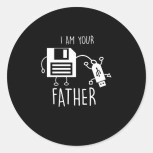 Funny Floppy Disc to USB I Am Your Father Classic Round Sticker