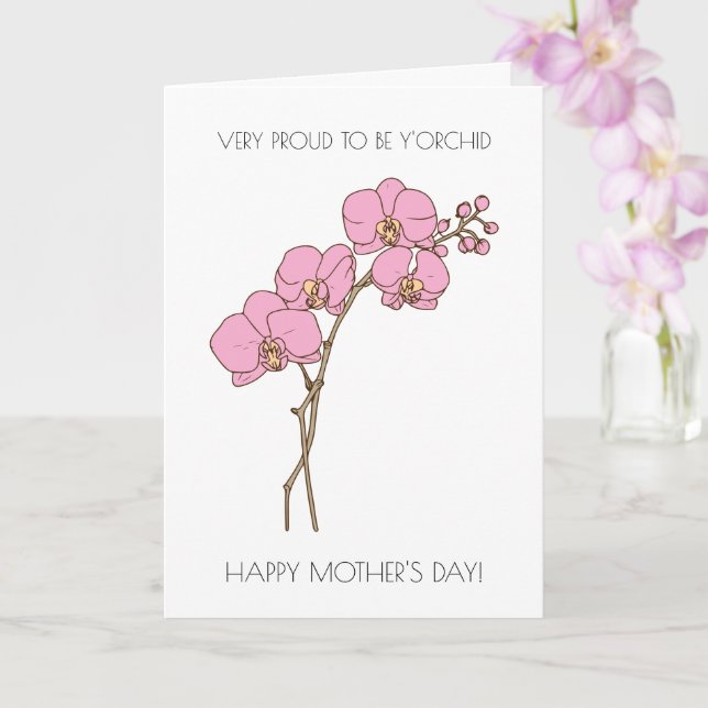 Funny Floral Mother's Day Card (Orchid)