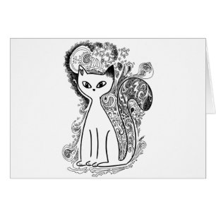 Funny floral pattern cats