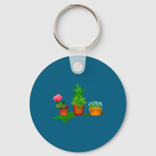 Funny Floral Plant Manager Front And Back Design Keychain