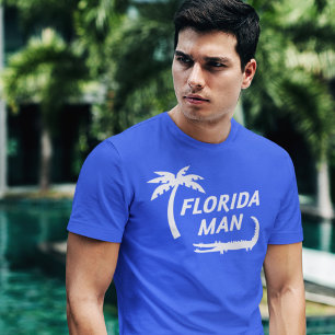 Funny Florida Man Alligator and Palm Tree T-Shirt