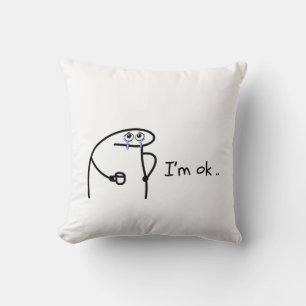 Funny Flork I'm Ok Meme T-Shirt Throw Pillow
