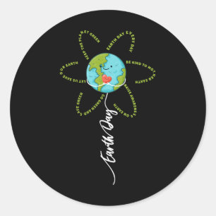 Funny Flower Earth Day Everyday Women Girl Kids Classic Round Sticker