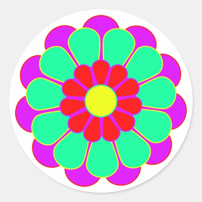 Funny Flower Power Bloom I Classic Round Sticker (Front)