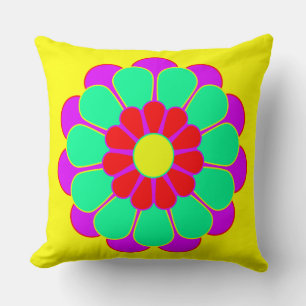 Funny Flower Power Bloom I Throw Pillow