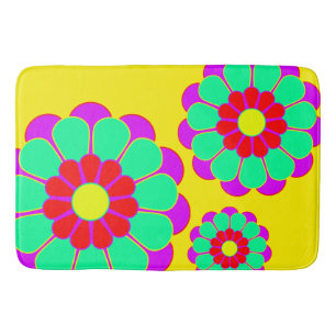 Funny Flower Power Bloom I + your backgr. & idea Bath Mat