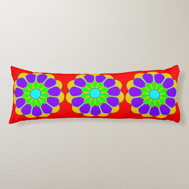 Funny Flower Power Bloom II Body Pillow (Front)