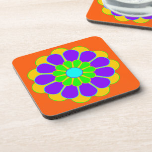 Funny Flower Power Bloom II + your backgr. & idea Coaster