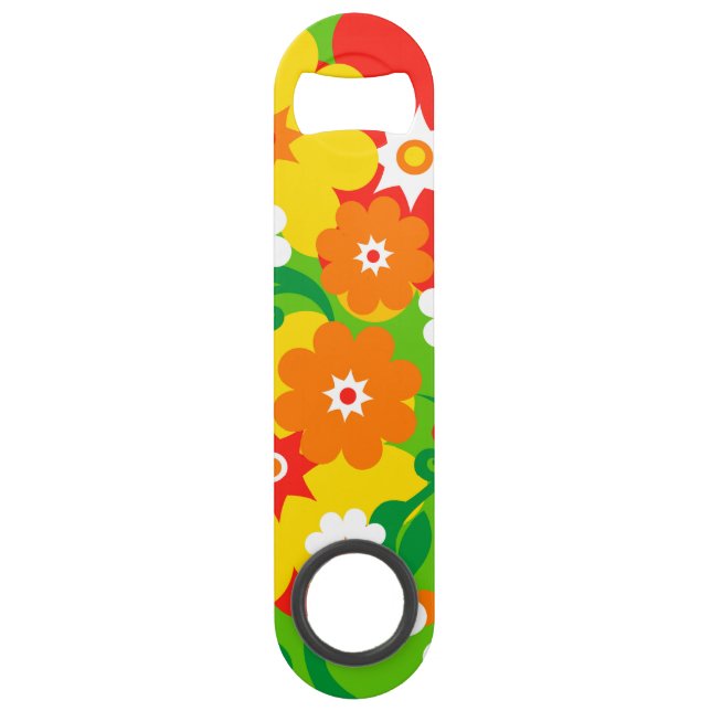 Funny Flower Power Wallpaper Bar Key (Front)