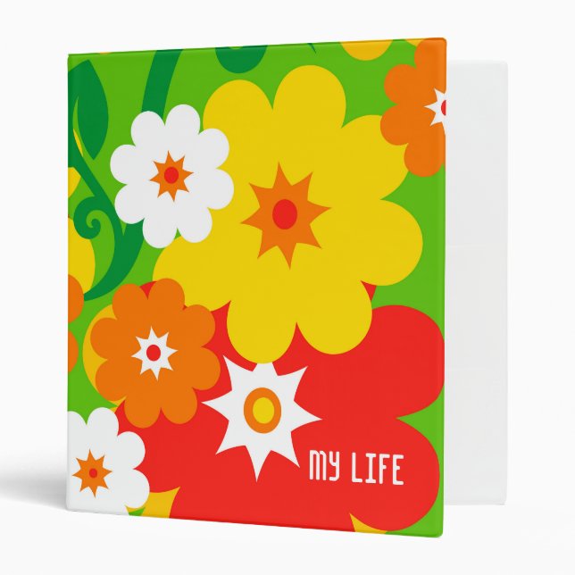Funny Flower Power Wallpaper Binder (Front/Inside)