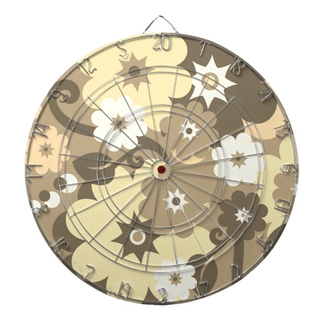 Funny Flower Power Wallpaper Dartboard (Front)